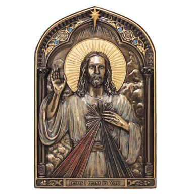 Divine Mercy Plaque Bronzed 9″