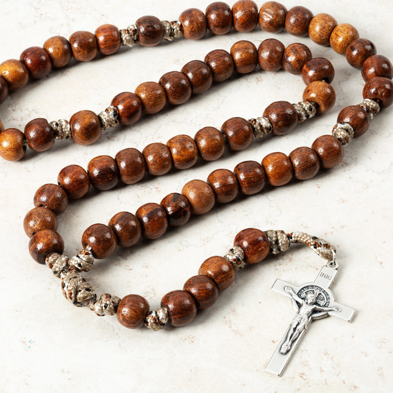 Image of Desert Camo St. Benedict Paracord Rosary