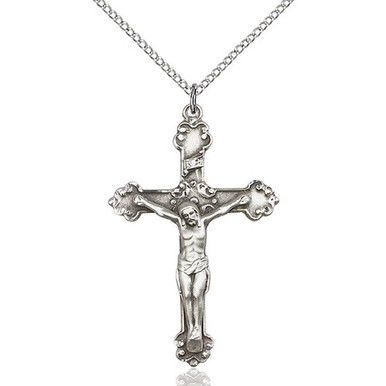 Large Sand Textured Cross Sterling Cremation Jewelry Necklace