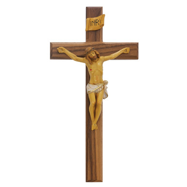 Walnut Crucifix with Painted Corpus - 13