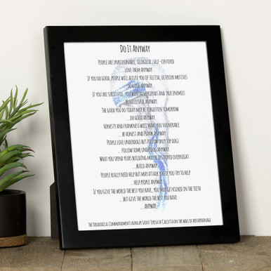 Saint Teresa of Calcutta “Do It Anyway” Prayer Framed Print