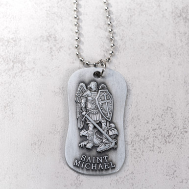 St. Michael the Protector Dog Tag Necklace