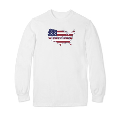 USA Flag #PrayStrong Longsleeve T-shirt