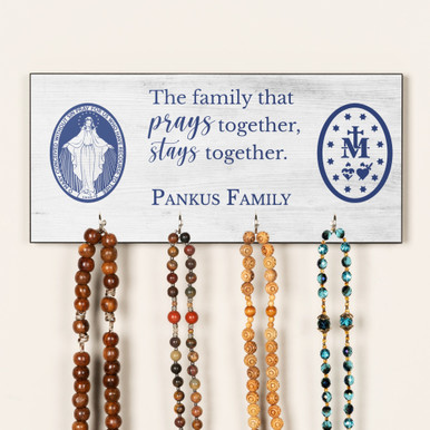 Personalized Miraculous Medal Rosary Hanger