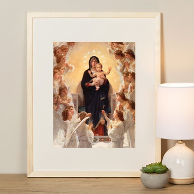 8 1/4 x 10 1/4 Gold Ornate Frame with a 6 x 8 Guardian Angels with –  Celtic Cove Catholic Bookstore