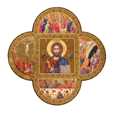 Life of Christ Icon Cross - 7.3"