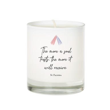 St. Faustina “Trust” Quote Candle