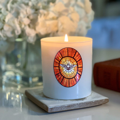 Holy Spirit Stained Glass Window Candle