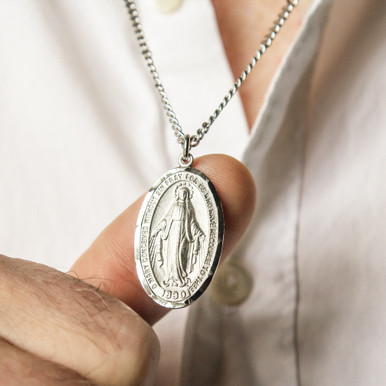 Miraculous Medal with 24″ Chain
