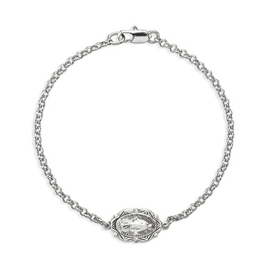 Sterling Silver Rolo Chain Miraculous Medal Bracelet | The Catholic ...