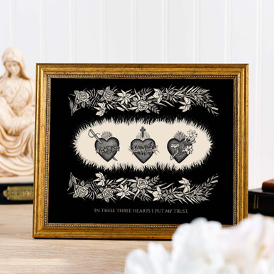 Three Hearts Framed Print – 8×10