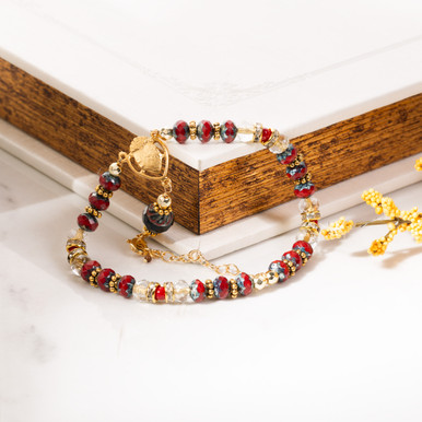 Sacred Heart & Blood Crystal Bracelet