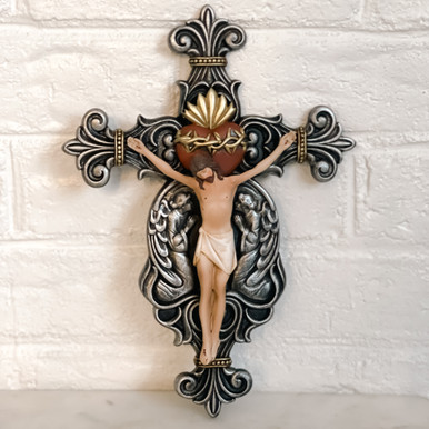 Calvary Sacred Heart Crucifix – 10″