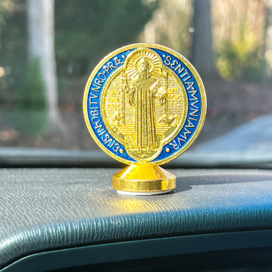 Sisters of Carmel: St. Benedict Medal - Gold Plated Enamel