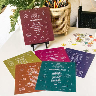 Catholic Prayers for Kids Card and Easel Set