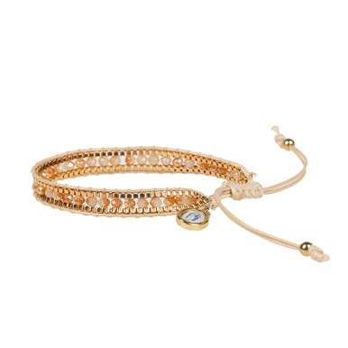 Golden Woven & Beaded Italian Miraculous Bracelet