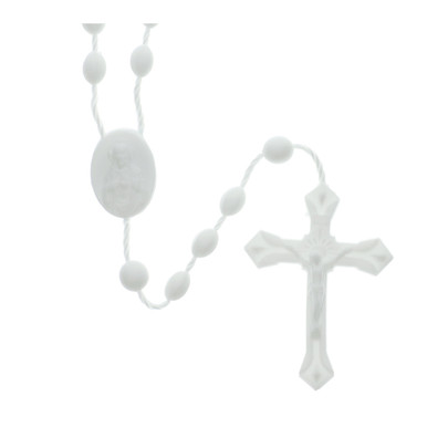 Crucifix - White plastic, 10 pcs - MXW [MXWx10] - $0.66 USD : Ave Marias  Circle, Rosary Making Supplies