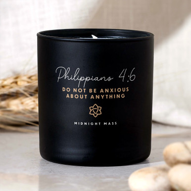Philippians 4:6 Black Candle
