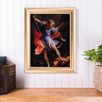 St. Michael Antique Gold Framed Print - Multiple Sizes