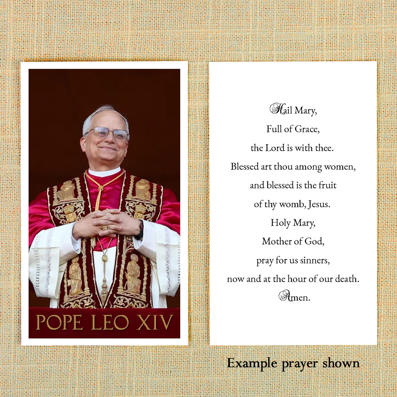 Image of Pope Leo XIV at the Papal Window Personalized Prayer Card