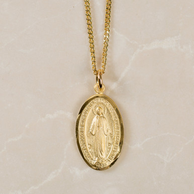 Gold/Sterling Silver Miraculous Medal on 18