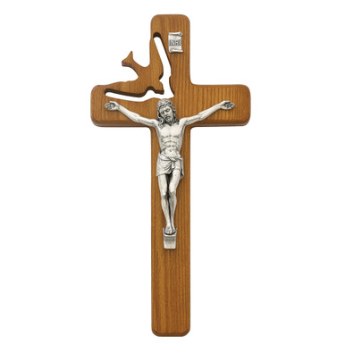 Holy Spirit Wood Crucifix – 8 inch