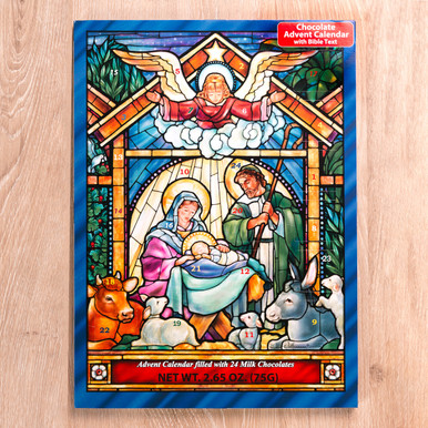 Stained Glass Nativity Advent Calendar with Chocolate | The Catholic ...