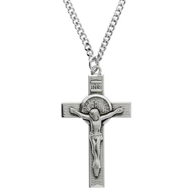 Sterling Silver St. Benedict Crucifix Necklace