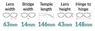 Original WearOver TheraSpecs Dimensions