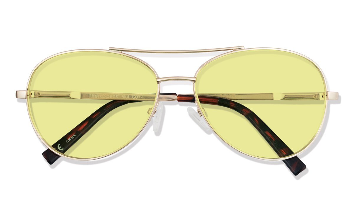 TheraSpecs Contrast HEV in Pilot Gold Frame