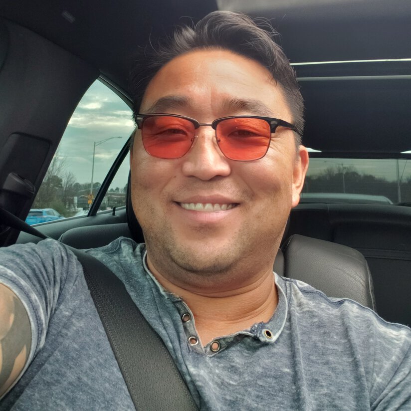 Danny wearing FL-Pro TheraSpecs, Winslow frame