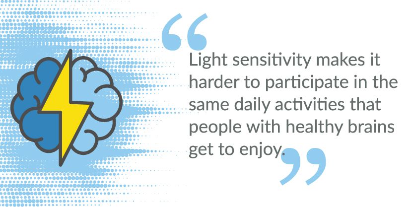 Quote about Debilitating Impact of TBI-caused Light Sensitivity