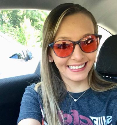 Kayla wearing indoor Audrey TheraSpecs