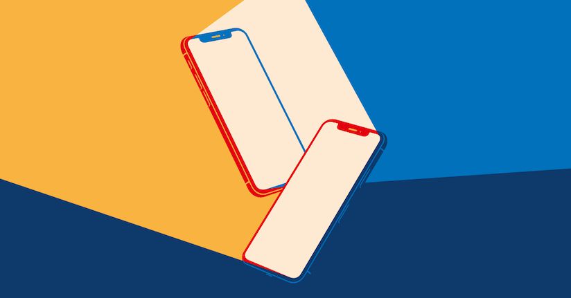 Smartphone Screen Light Sensitivity Flat smartphones giving off bright light