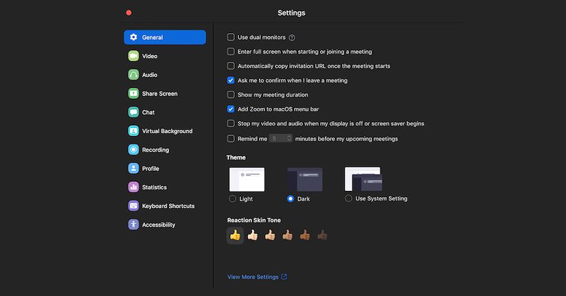 Zoom Offers Dark Mode for Sensitive Viewers Screenshot of Zoom Dark Mode