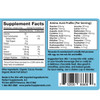 Side view of a label including supplement facts for Chocolate flavored Perfect Supplements Hydrolyzed Collagen. 