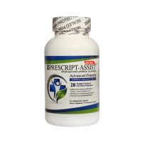 Front view of a bottle of Prescript-Assist capsules. A broad spectrum probiotic and prebiotic .