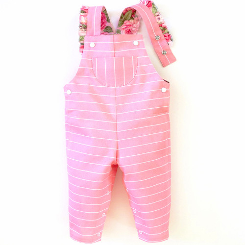 Giggles jumpsuit, dungaree romper pattern for baby boy, baby girl, newborn, infant toddler.
