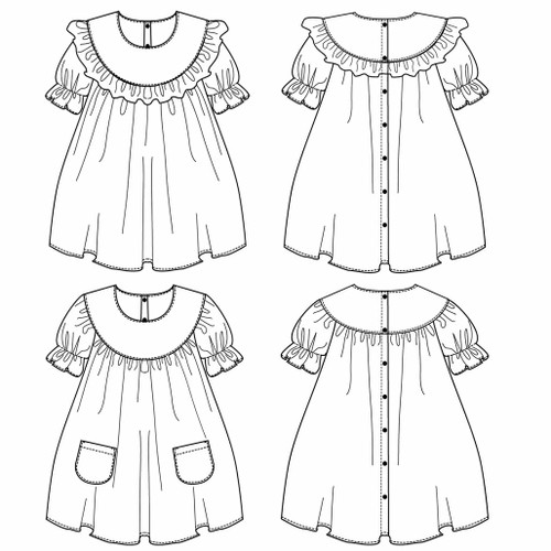 Little Fairy girls dress PDF pattern. 0m-6y