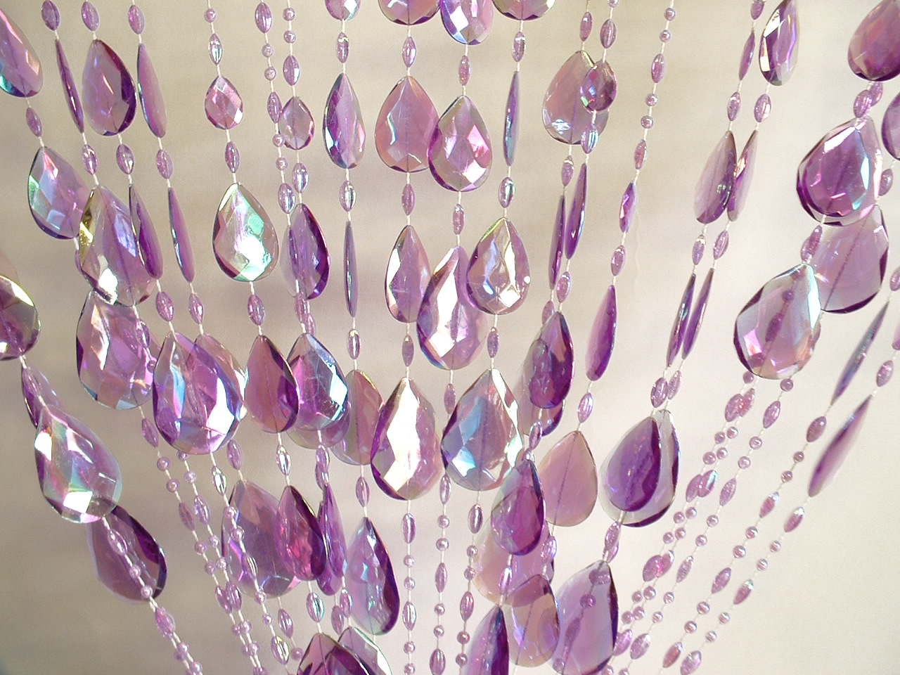 Large Teardrop Iridescent Beaded Curtains - 3 Feet by 6 Feet - Four Colors