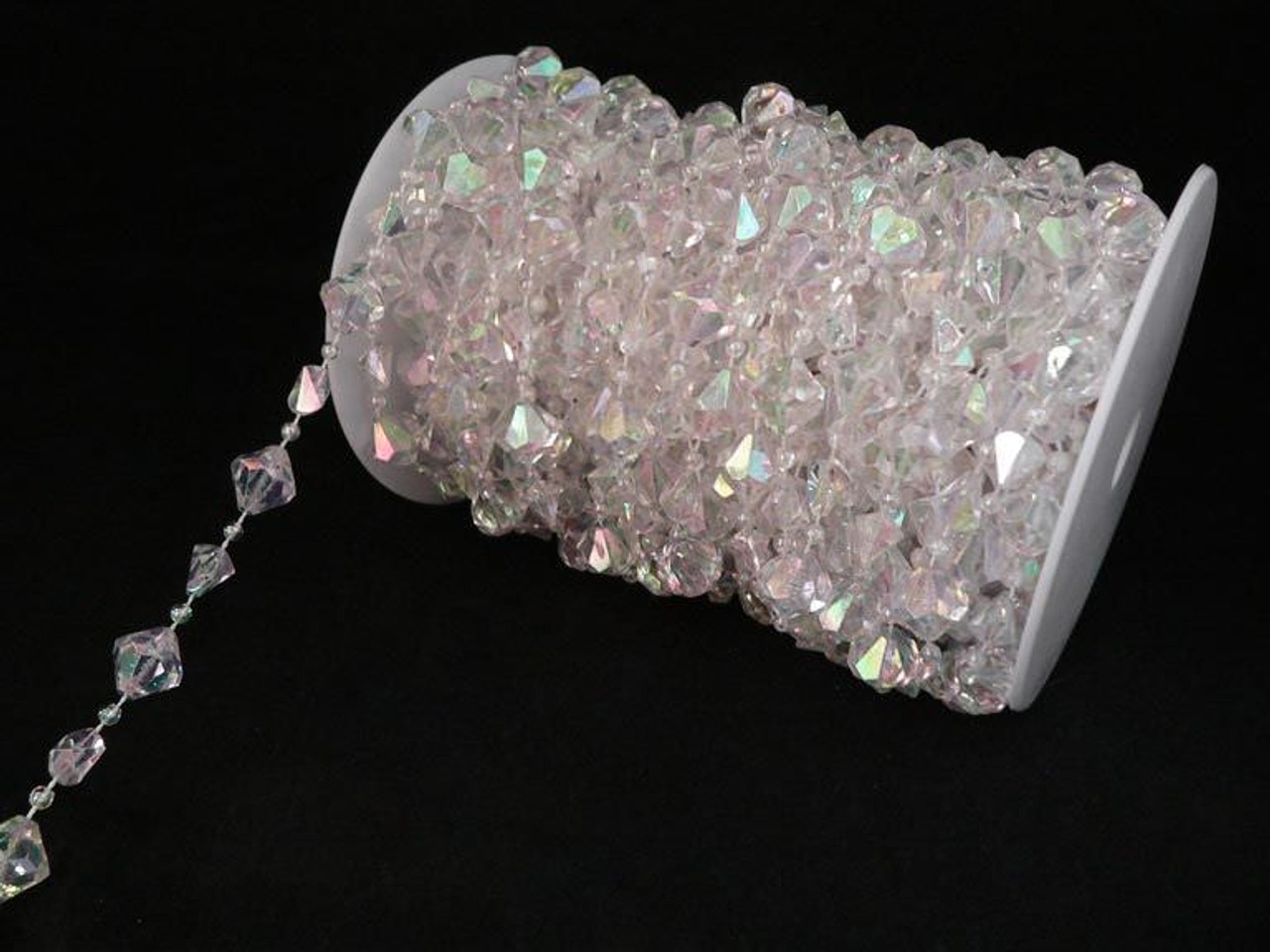 Roll of Beads 33 Yards (99 ft)- Diamonds Crystal Iridescent