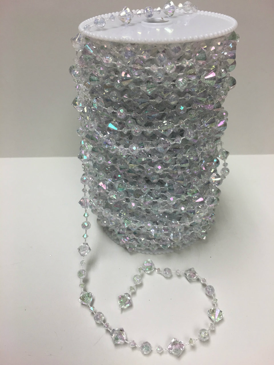 Roll of Beads Crystal Iridescent Ball Chain, 99 Ft. of Garland  Strands