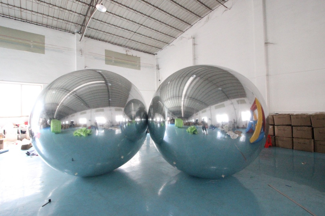 12 PCS PACK KIT Inflatable Silver Mirror Ball Large Mylar Spheres