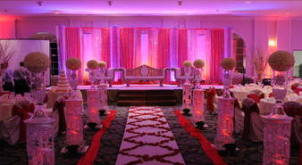 Pink Iridescent beaded curtain wedding backdrop
