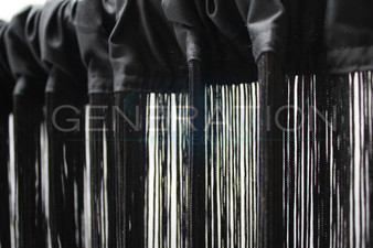 Black String Curtains - 3 Feet by 9 Feet