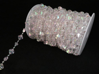 Roll of Beads Crystal Iridescent Ball Chain, 99 Ft. of Garland  Strands