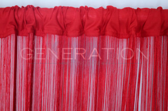 Red String Curtains - 3 Feet by 9 Feet