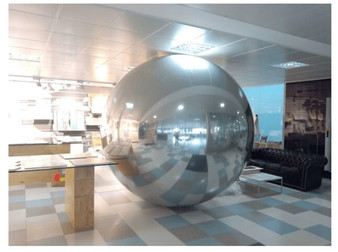 Giant inflatable mirror ball in silver