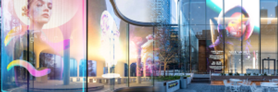 Flexible transparent led display curtain - Self-adhesive