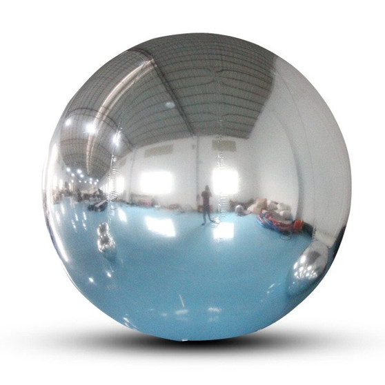Giant inflatable mirror ball in silver and Gold